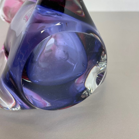 Image 1 of Vase aus rosa und lila Kristallglas von Joska Waldglashütte, Deutschland 1970er Jahre
