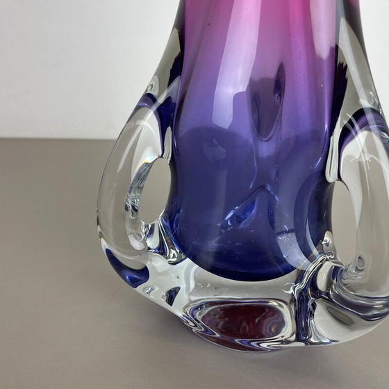 Image 1 of Vase aus rosa und lila Kristallglas von Joska Waldglashütte, Deutschland 1970er Jahre