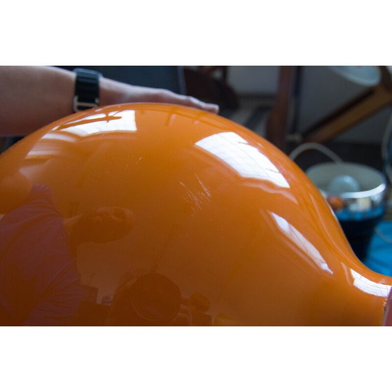 Image 1 of Postmoderne orangefarbene Tischlampe aus Glas, 2000er Jahre