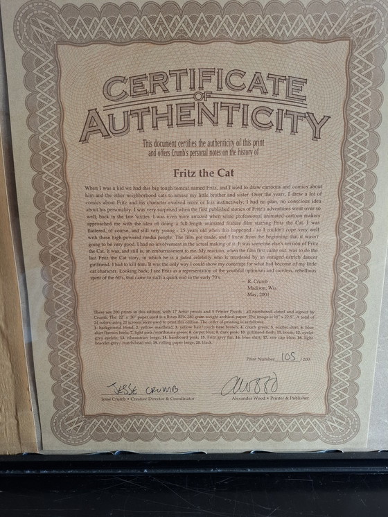 Image 1 of Fritz die Katze von Robert Crumb Drucke