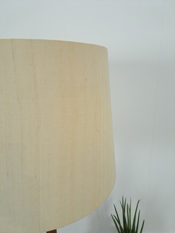 Image 1 of Teakholz dänisches Design Lampe Domus mit Schirm, Stehlampe