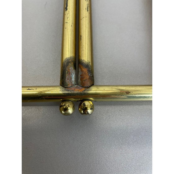 Image 1 of Hollywood Regency Vintage Schirmständer aus Messing und Bambus, Österreich 1950er Jahre