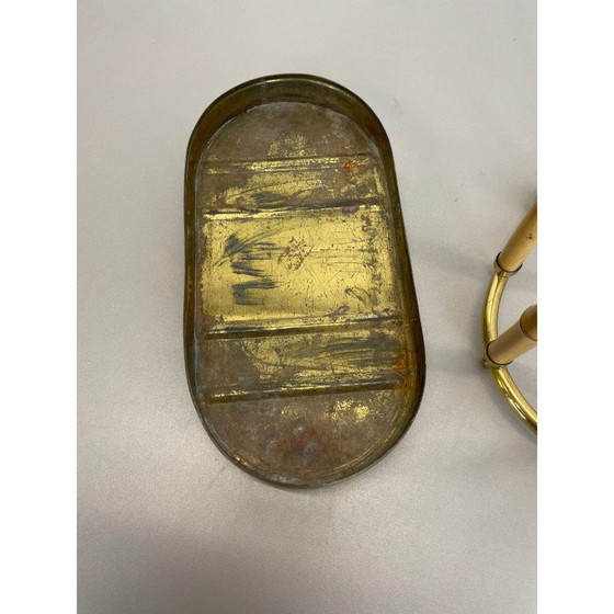 Image 1 of Hollywood Regency Vintage Schirmständer aus Messing und Bambus, Österreich 1950er Jahre