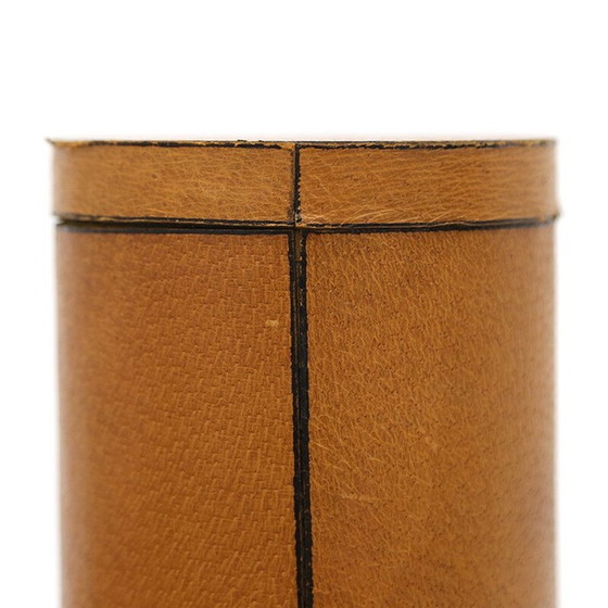 Image 1 of Zylindrische Lederbox mit Deckel, Italien 1970