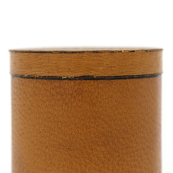 Image 1 of Zylindrische Lederbox mit Deckel, Italien 1970
