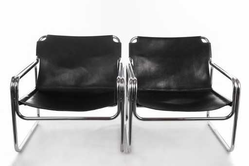 2x Vintage -Sattelledersessel