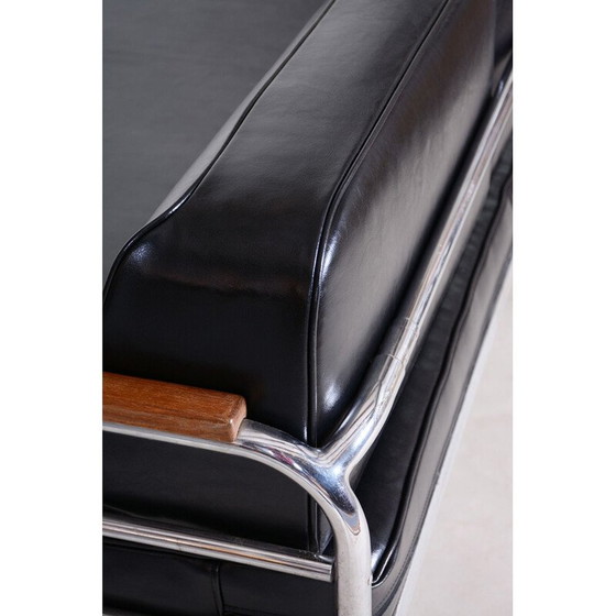 Image 1 of Schwarzes Ledersofa von Thonet, Tschechoslowakei 1930er Jahre