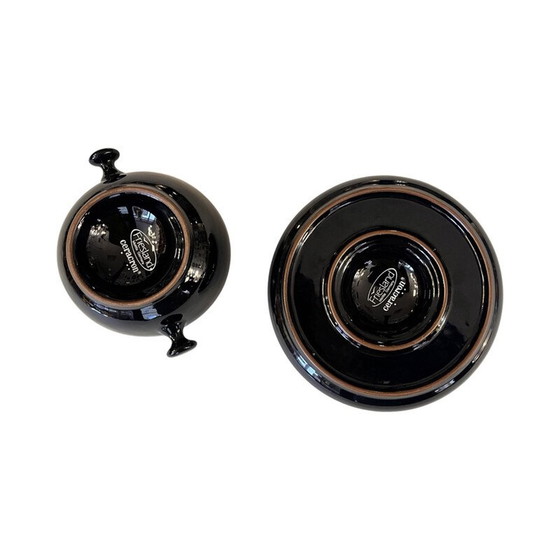 Image 1 of Schwarzes glasiertes Steingut-Teeservice von Luigi Colani für Porzellanfabrik, 1973