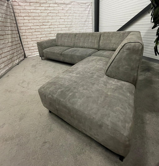 Schönes Ecksofa aus Stoff in Taupe