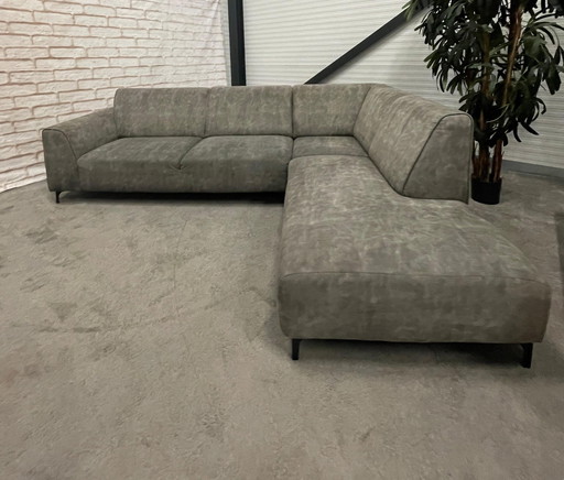 Schönes Ecksofa aus Stoff in Taupe