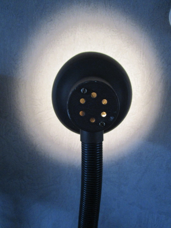 Image 1 of Große Vintage Herda Schreibtischlampe, Braun, Holländisches Design Tischlampe, Retro, Space Age