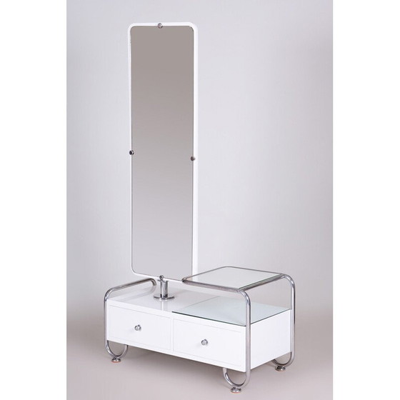 Image 1 of Weißer bauhaus-kleiderschrank-spiegel von Petr Vichr, 1930