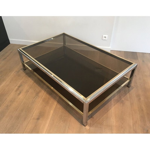 Vintage Couchtisch aus Chrom und Messing, 1970