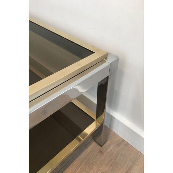 Image 1 of Vintage Couchtisch aus Chrom und Messing, 1970