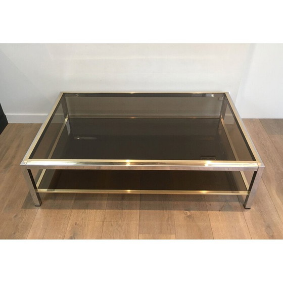 Image 1 of Vintage Couchtisch aus Chrom und Messing, 1970