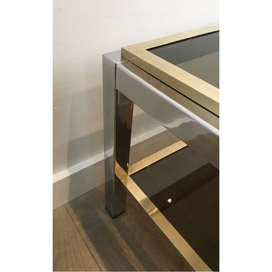 Image 1 of Vintage Couchtisch aus Chrom und Messing, 1970