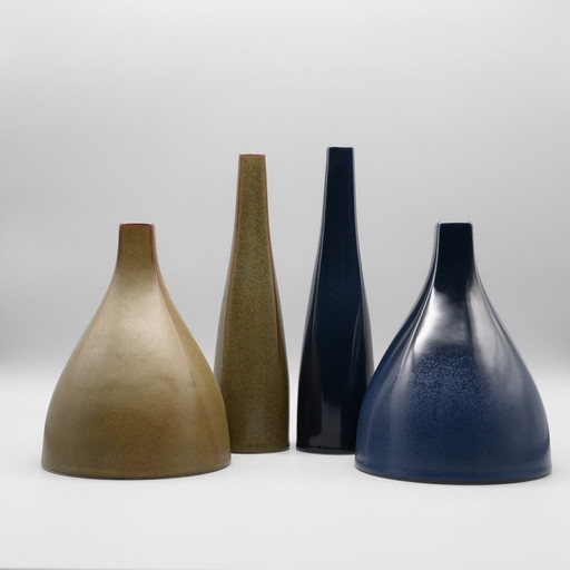 Rosenthal Jeroen Bechtold 4× Vase Set Westdeutsche Töpferei Studio Keramik Quadratur