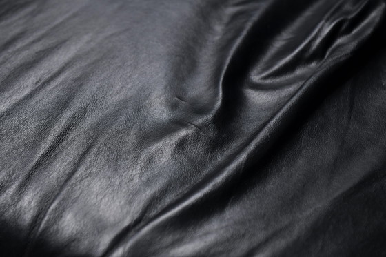 Image 1 of Atemberaubendes Champagner-Sofa aus schwarzem Originalleder von LEV & LEV Italy