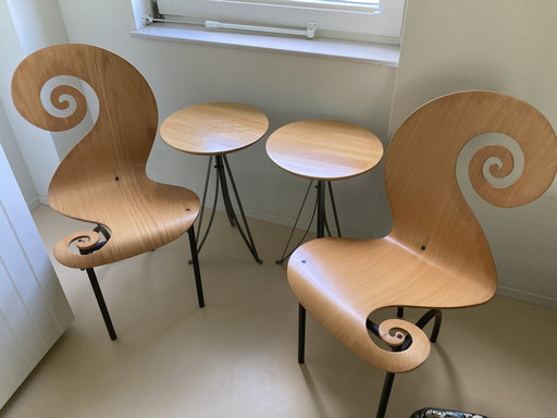 2x Marouska Metz Vintage Geigenstuhl