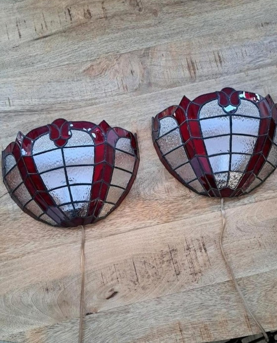 Image 1 of 2x Wandleuchte im Tiffany-Stil