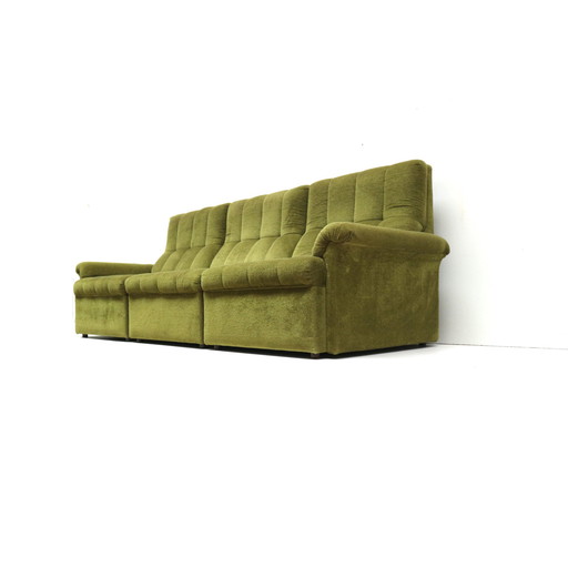 Grün Vintage-Elementsofa aus Samt, hergestellt in den 1970er Jahren