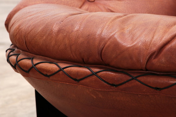 Image 1 of Lounge-Set in der Farbe Cognac von Illum Wikkelsø für Ryesberg Møbler, 1970