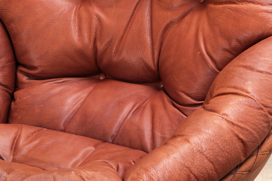 Image 1 of Lounge-Set in der Farbe Cognac von Illum Wikkelsø für Ryesberg Møbler, 1970