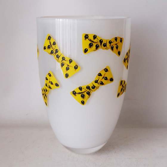 Image 1 of Olaf Stevens, aufgeführt in der Glasfabrik Leerdam - Vase mit Schleifen