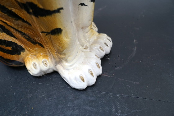 Image 1 of Großer handbemalter italienischer Tiger, 1970er