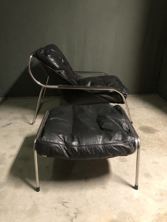 Image 1 of Marco Zanuso Maggiolina Loungesessel und Hocker für Zanotta