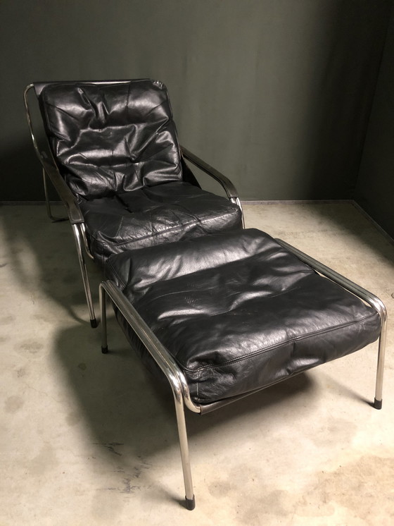 Image 1 of Marco Zanuso Maggiolina Loungesessel und Hocker für Zanotta