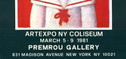 Antonio Bueno - Original 1981 "Kunstausstellung Ny Kolosseum" Plakat
