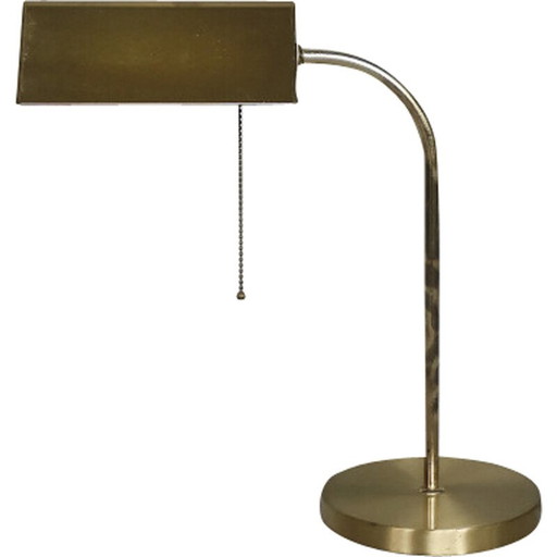 Vintage Schreibtischlampe aus gebürstetem Messing mit Kette für Karstadt AG, Deutschland 1970