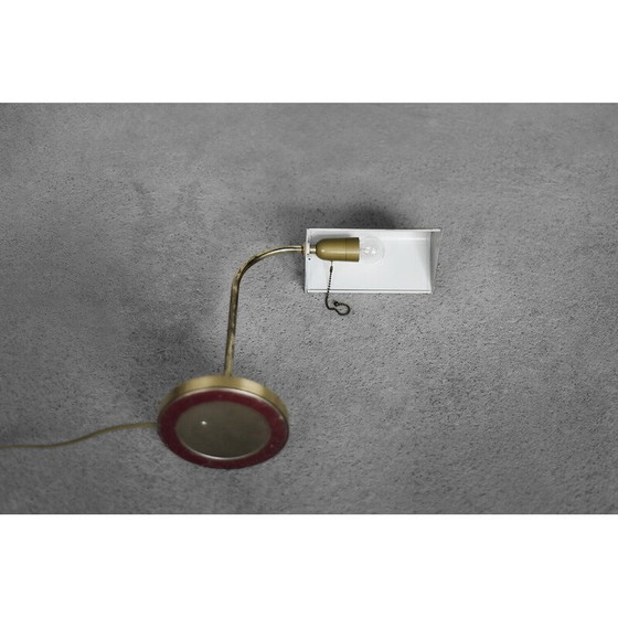 Image 1 of Vintage Schreibtischlampe aus gebürstetem Messing mit Kette für Karstadt AG, Deutschland 1970