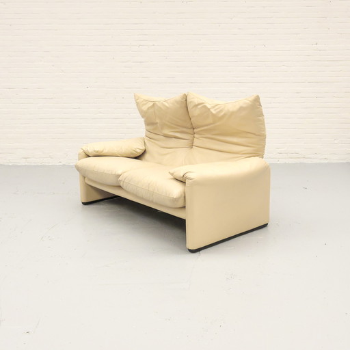 Leder Maralunga Zweisitzer-Sofa Cassina 80S