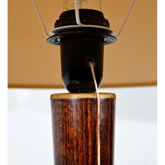 Image 1 of Vintage-Lampe aus Mahagoni und Messing von Mazda, 1950