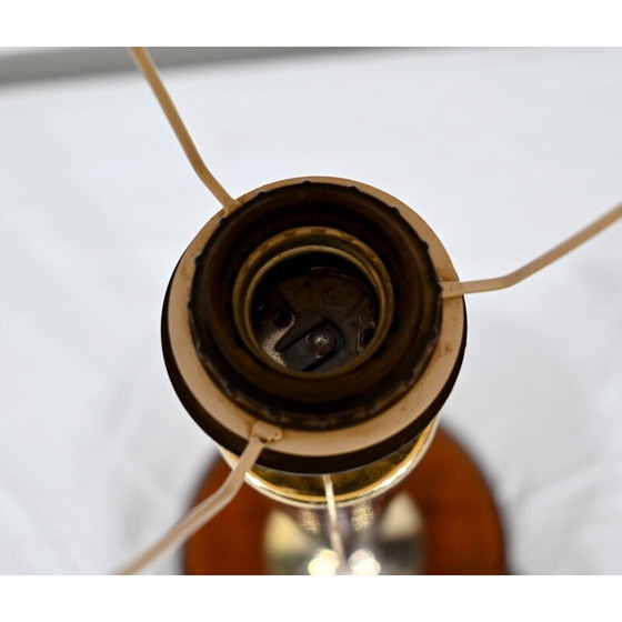 Image 1 of Vintage-Lampe aus Mahagoni und Messing von Mazda, 1950