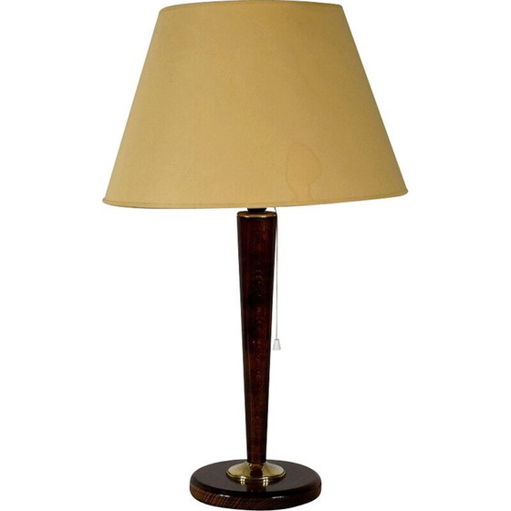 Image 1 of Vintage-Lampe aus Mahagoni und Messing von Mazda, 1950
