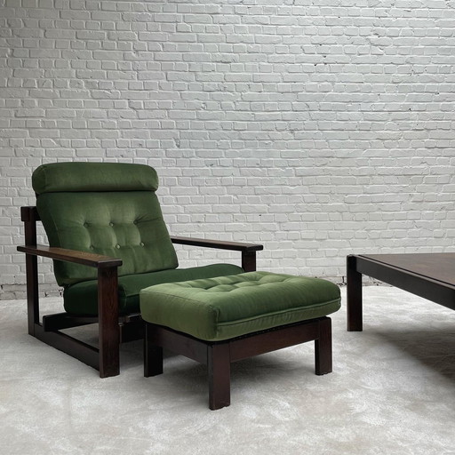 Vintage Wohnzimmergarnitur aus Holz