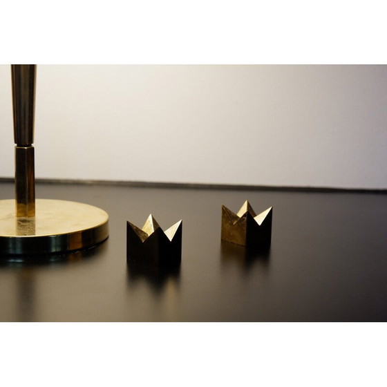 Image 1 of Paar Kerzenständer aus Messing von Pierre Forssell, 1970