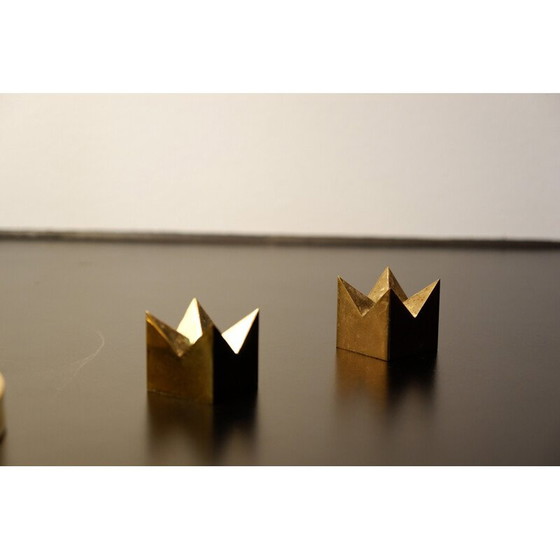 Image 1 of Paar Kerzenständer aus Messing von Pierre Forssell, 1970