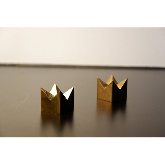 Image 1 of Paar Kerzenständer aus Messing von Pierre Forssell, 1970