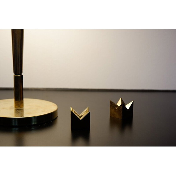 Image 1 of Paar Kerzenständer aus Messing von Pierre Forssell, 1970