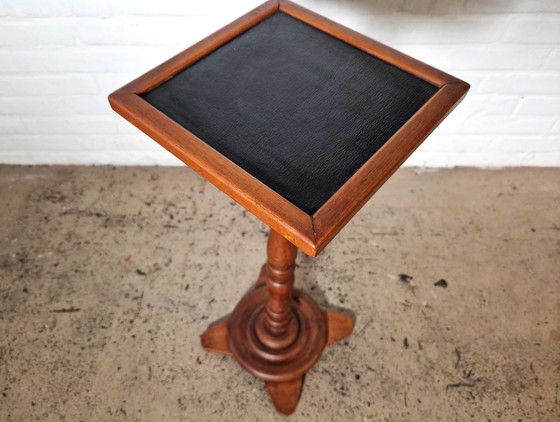 Image 1 of Gedrehter Pflanzenständer mit Lederauflage, 1950er Jahre