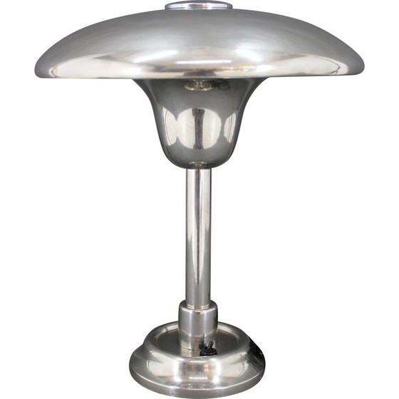 Image 1 of Verchromte Art Deco Tischlampe von Miroslav Prokop, Tschechoslowakei 1930er Jahre