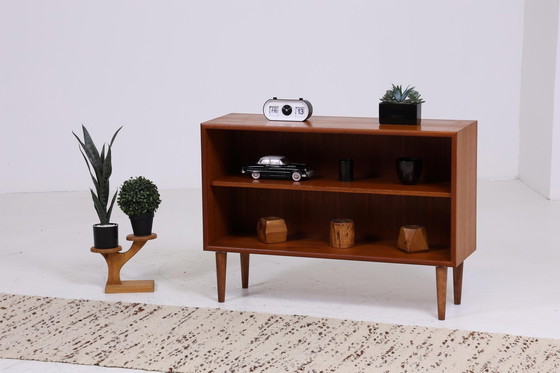 Image 1 of Offene Vintage Teak Kommode 60er | Mid Century Schrank Vintage Flur Aufbewahrung Retro Holz