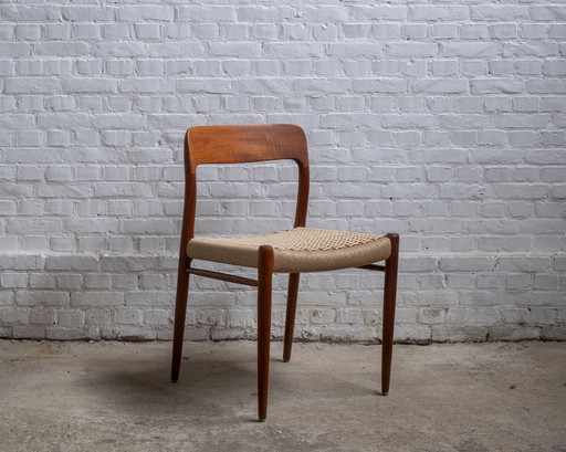 1X Niels Møller Esszimmerstuhl Modell 75 in Teak, 1960S Dänemark