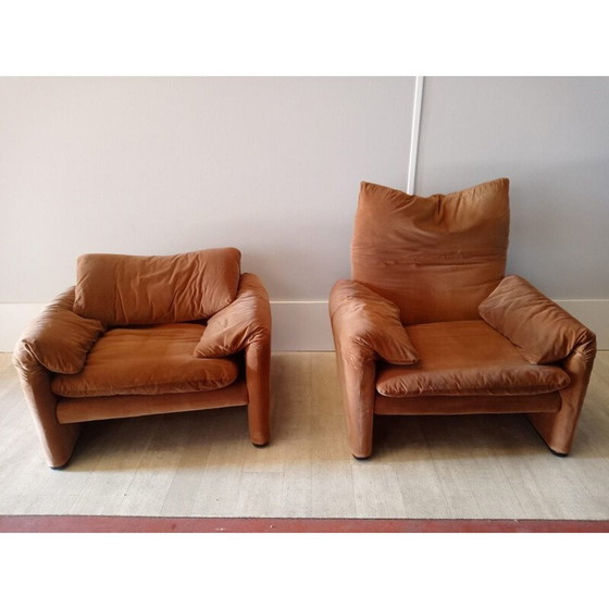 Image 1 of Paar Vintage-Sessel Modell Maralunga von Magistretti, Italien 1970