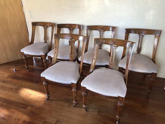 Image 1 of Vintage-Esszimmer-Set mit sechs Stühlen