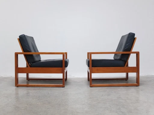 Einzigartiges Paar modernistischer Lounge-Sessel Van Den Berghe-Pauvers, 1960er Jahre